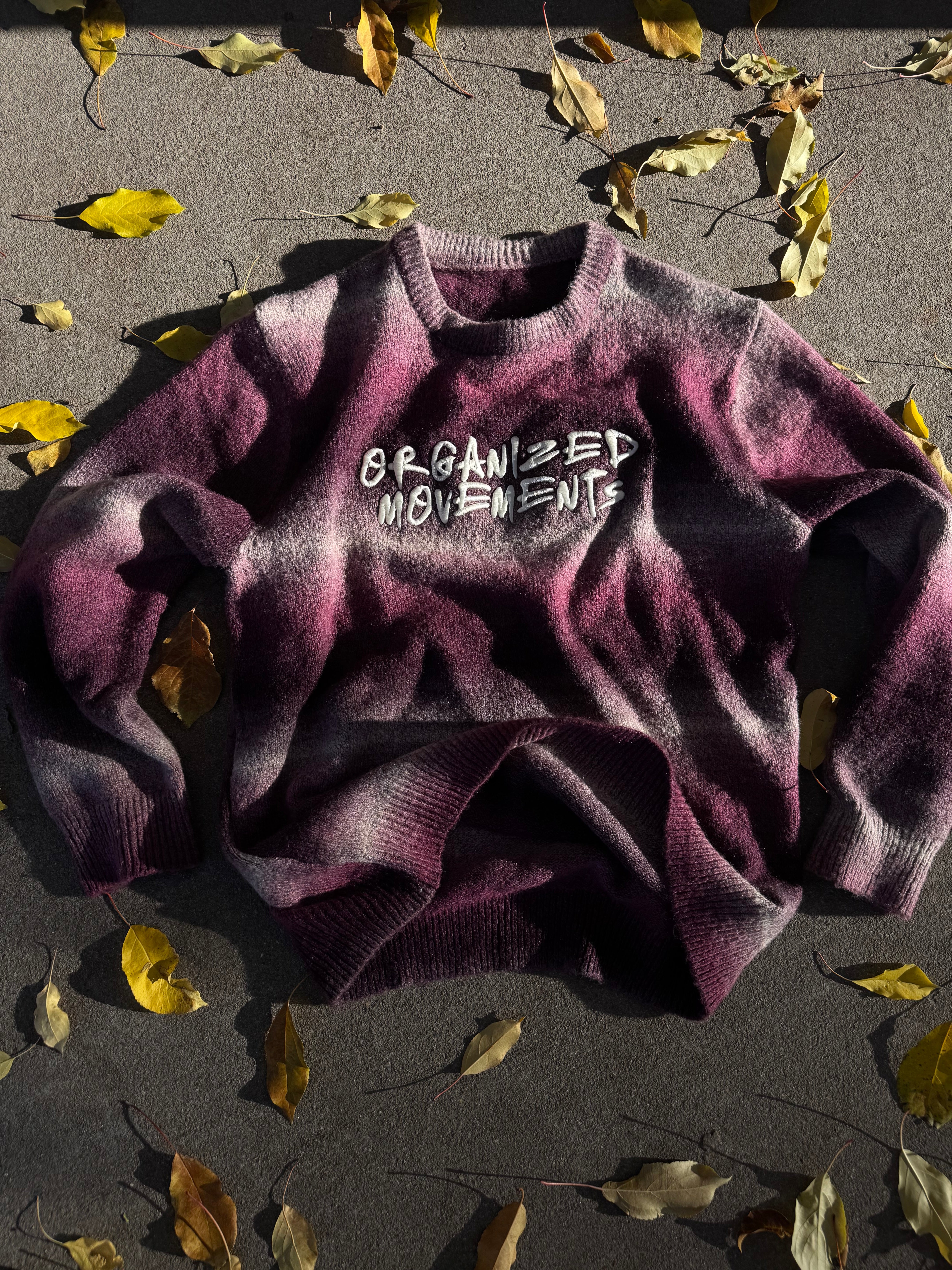 Burgundy Gradient Oversized Sweater